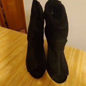 BCBGeneration wedge peeptoe suede booties